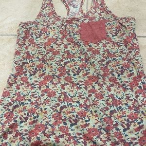 Floral red tank
